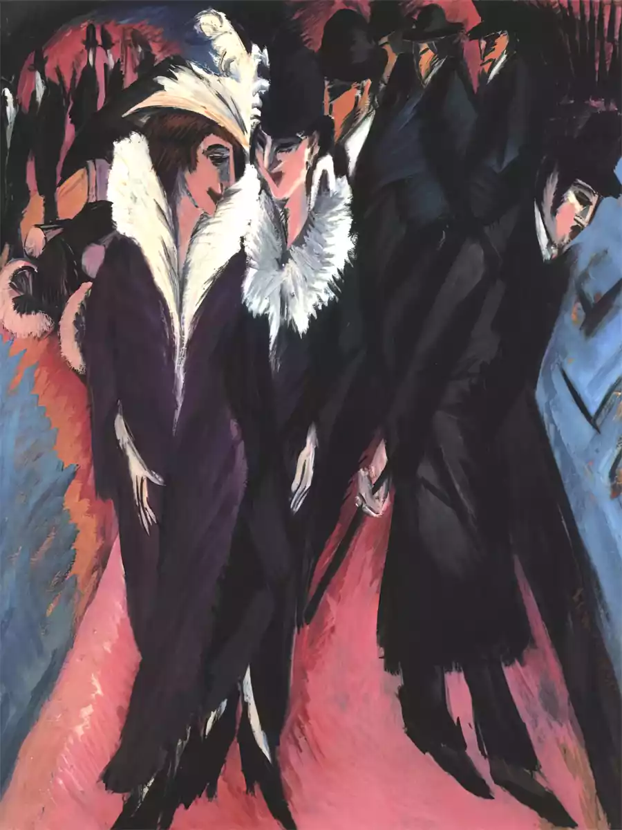 Straße, Berlin von Ernst Ludwig Kirchner, ein lebendiges Kunstwerk