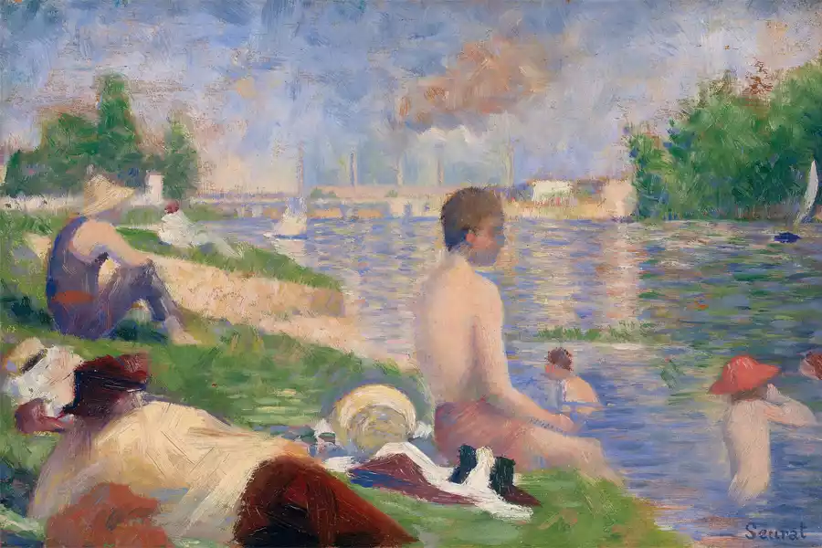 Reproduktion von Endstudie für Baden in Asnières von Georges Seurat