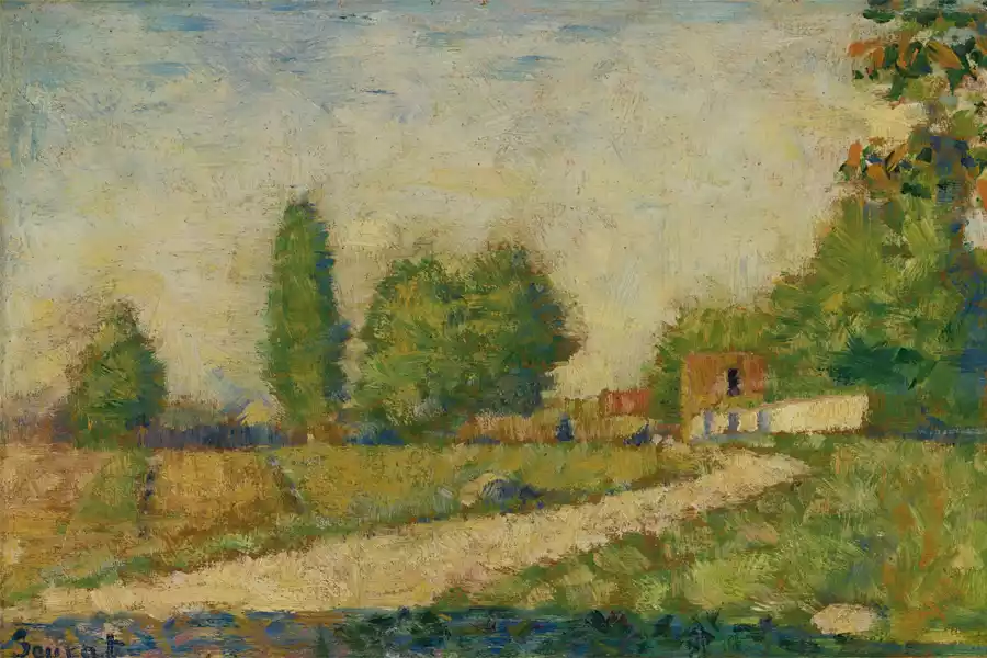 Dorfstraße von Georges Seurat, ein Post-Impressionistisches Kunstwerk