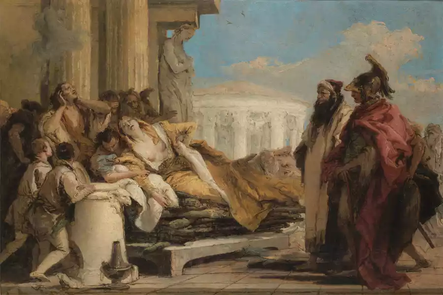 Der Tod der Dido von Giovanni Battista Tiepolo, Rokoko Kunstwerk