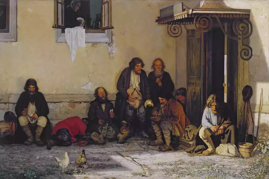 Kunstwerk Zemstvo hat ihr Mittagessen von Grigoriy Myasoyedov