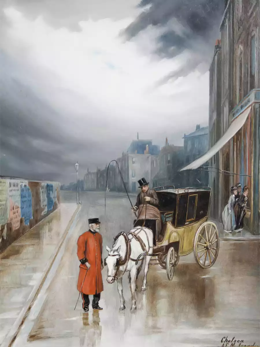 Kunstdruck von Nach dem Regen - Chelsea von Augustus Edwin Mulready