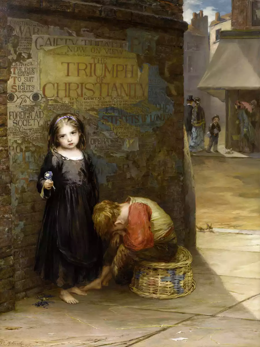 Kunstdruck von Uncared For, Augustus Edwin Mulready