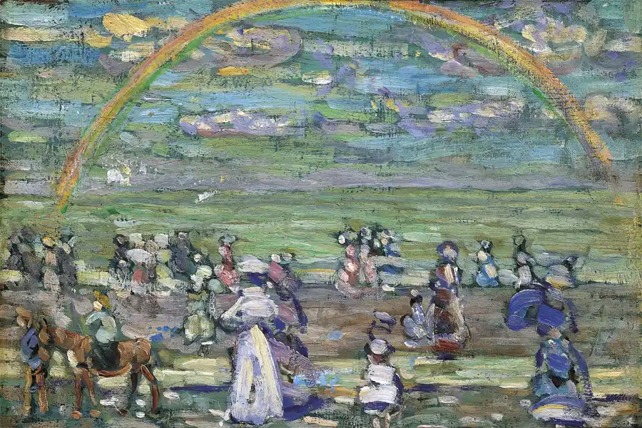 Regenbogen von Maurice Prendergast, lebendige Szene mit Menschen