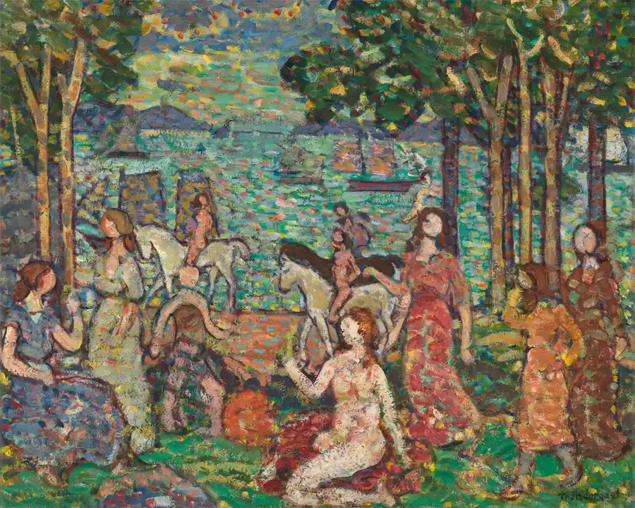 Die Promenade - ein lebhaftes Kunstwerk von Maurice Prendergast