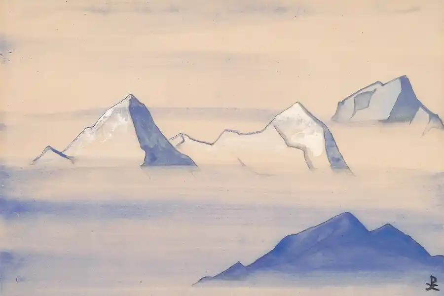 Himalayas (Study) von Nicholas Roerich, eine minimalistische Kunstdarstellung