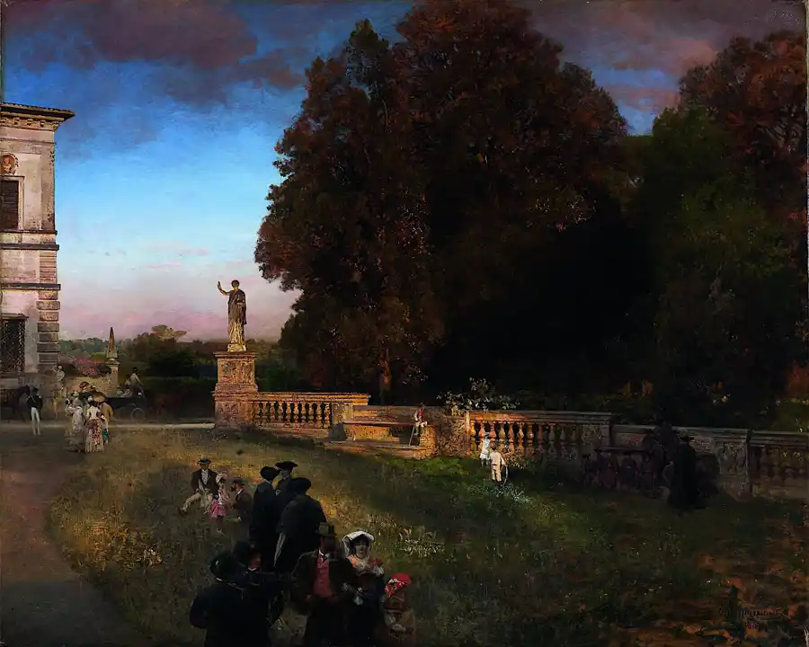 Kunstdruck von Im Park der Villa Borghese