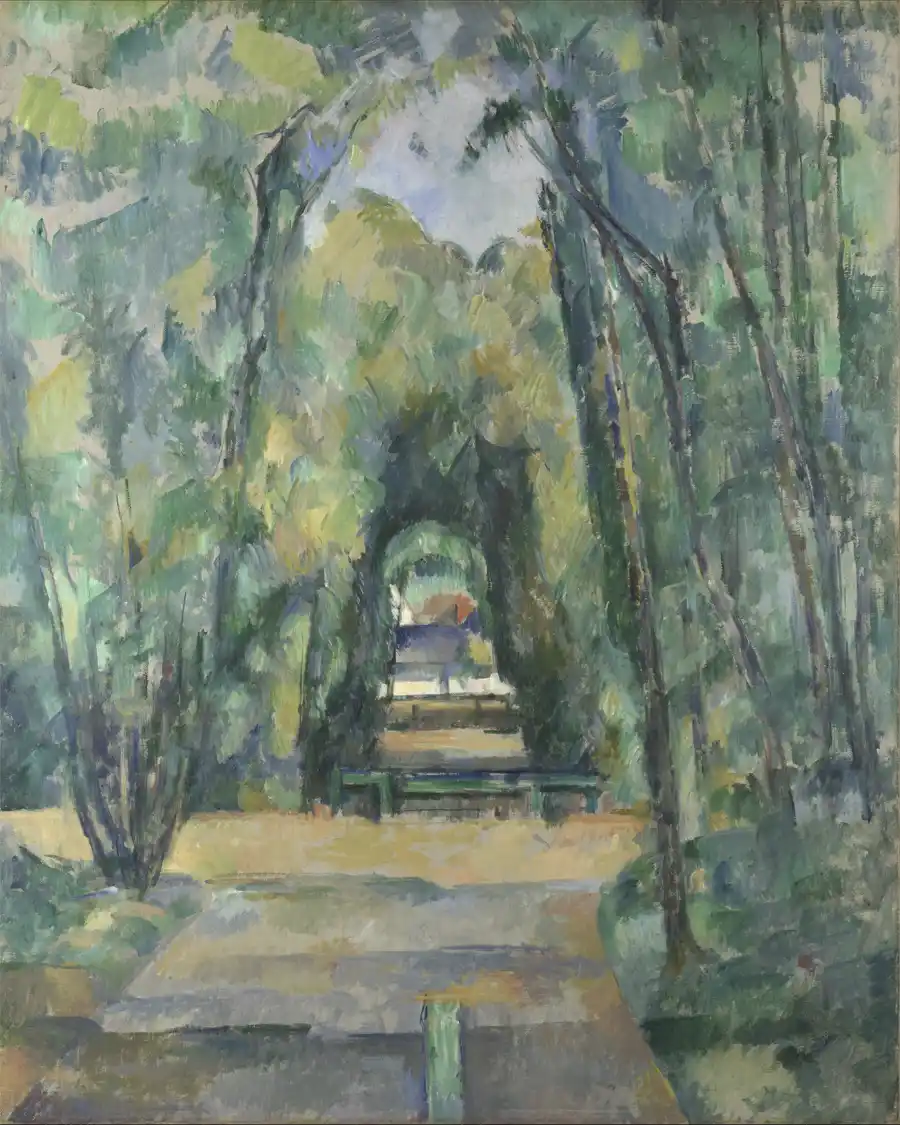 Die Allee in Chantilly von Paul Cézanne, Kunstdruck auf Leinwand.