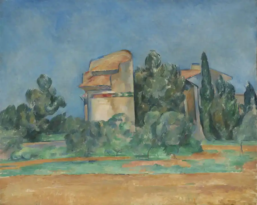 Der Taubenturm in Bellevue, ein impressionistisches Kunstwerk von Paul Cézanne