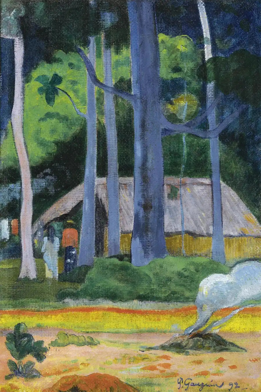Hütte unter den Bäumen von Paul Gauguin