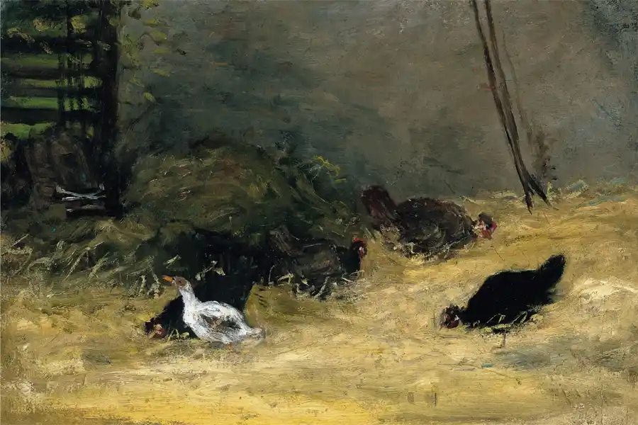Hühnerstall von Paul Gauguin, impressionistisches Kunstwerk