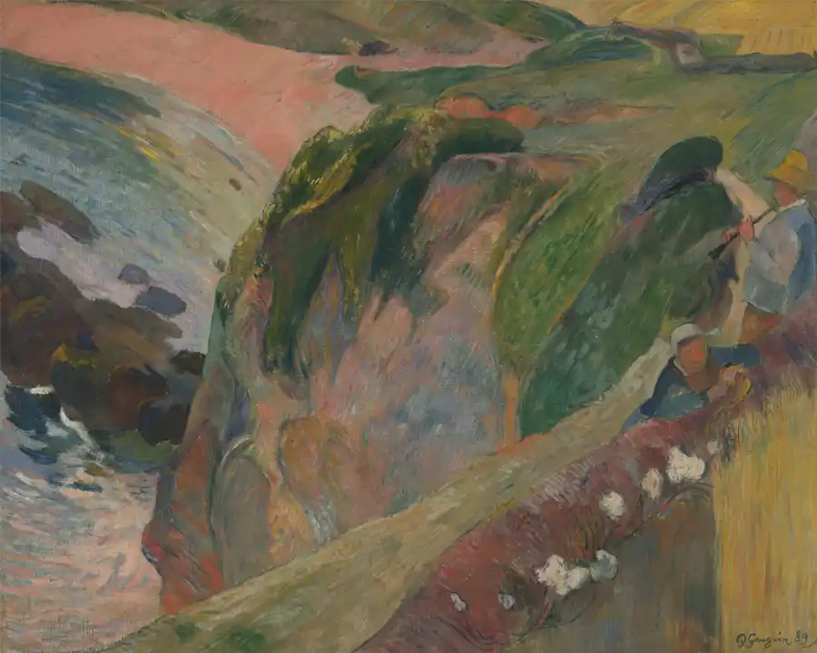 Flötist an den Klippen - Paul Gauguin