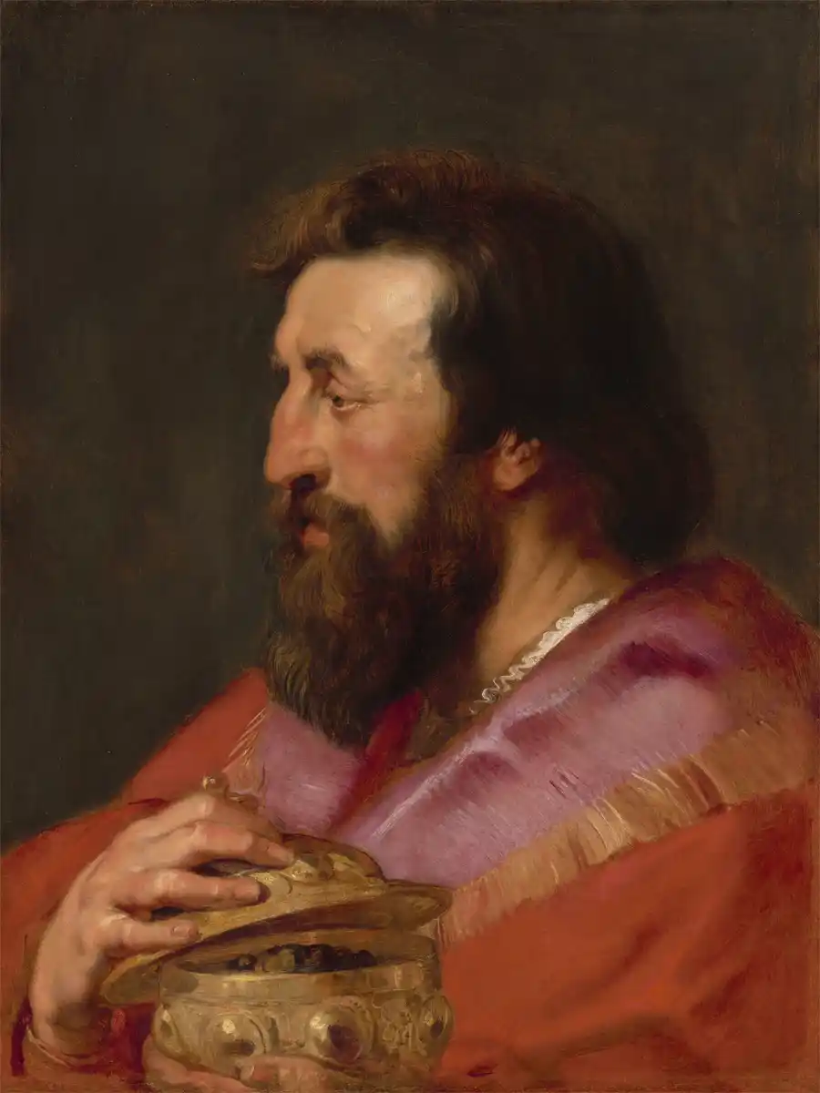 Porträt von Melchior, dem assyrischen König, gemalt von Peter Paul Rubens.