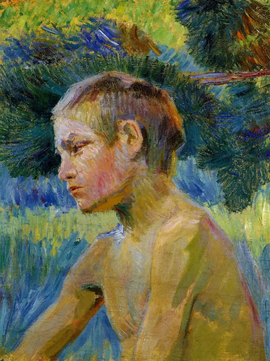 Reproduktion des Kunstwerks Junge im Sitzen von Victor Borisov-Musatov