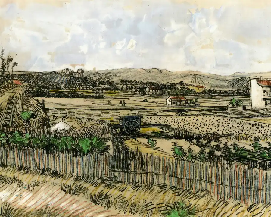 Ernte in der Provence, links von Montmajour von Vincent van Gogh