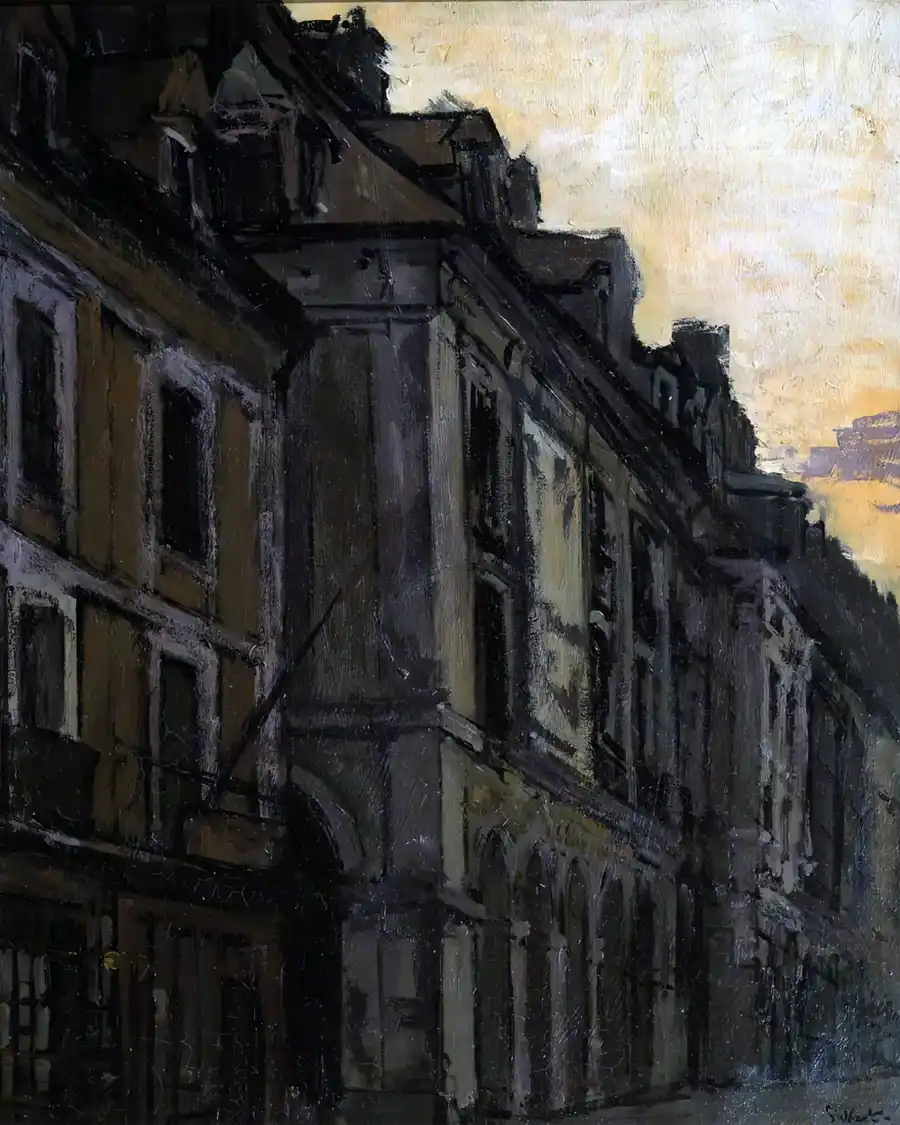 Die Arkaden des Fischladens, Dieppe von Walter Sickert