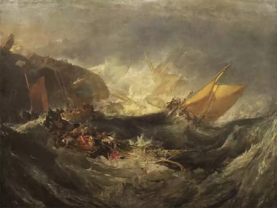 Schiffswrack von J.M.W. Turner, dramatische maritime Szene