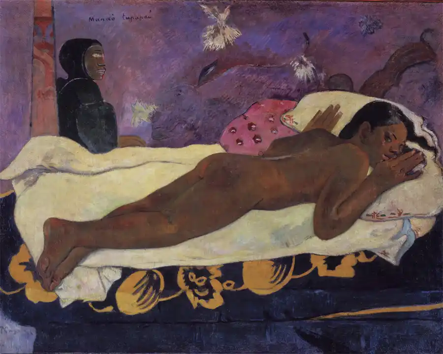Der Geist der Toten wacht von Paul Gauguin, ein eindrucksvolles Gemälde.