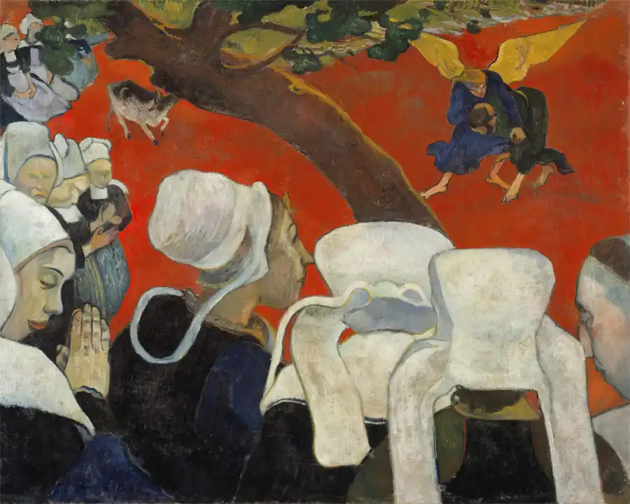 Kunstdruck von Paul Gauguins Die Vision nach der Predigt
