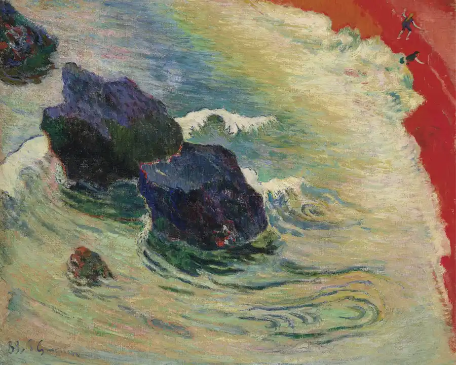 Die Welle von Paul Gauguin, Kunstdruck auf Leinwand