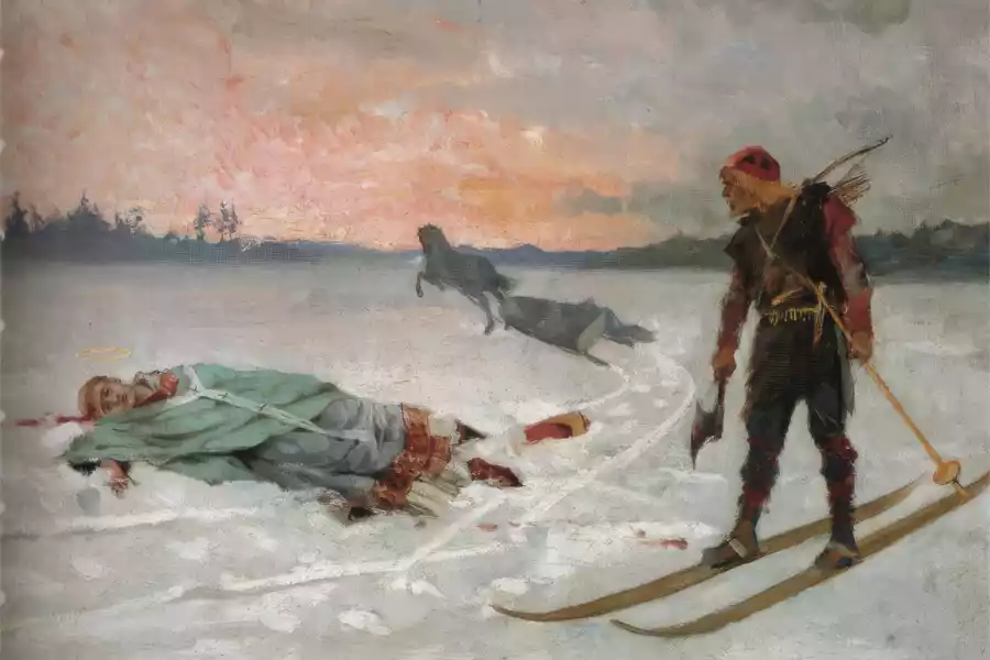 Obispo Enrique asesinado por Lalli, obra de Albert Edelfelt.