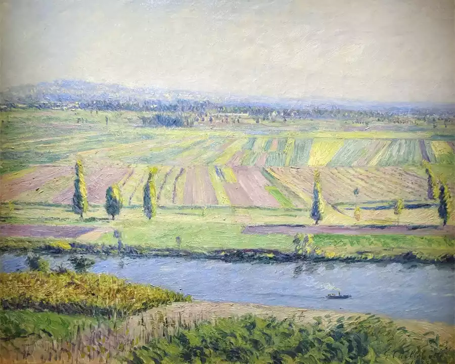 Lámina del llano de Gennevilliers desde las colinas de Argenteuil de Gustave Caillebotte.