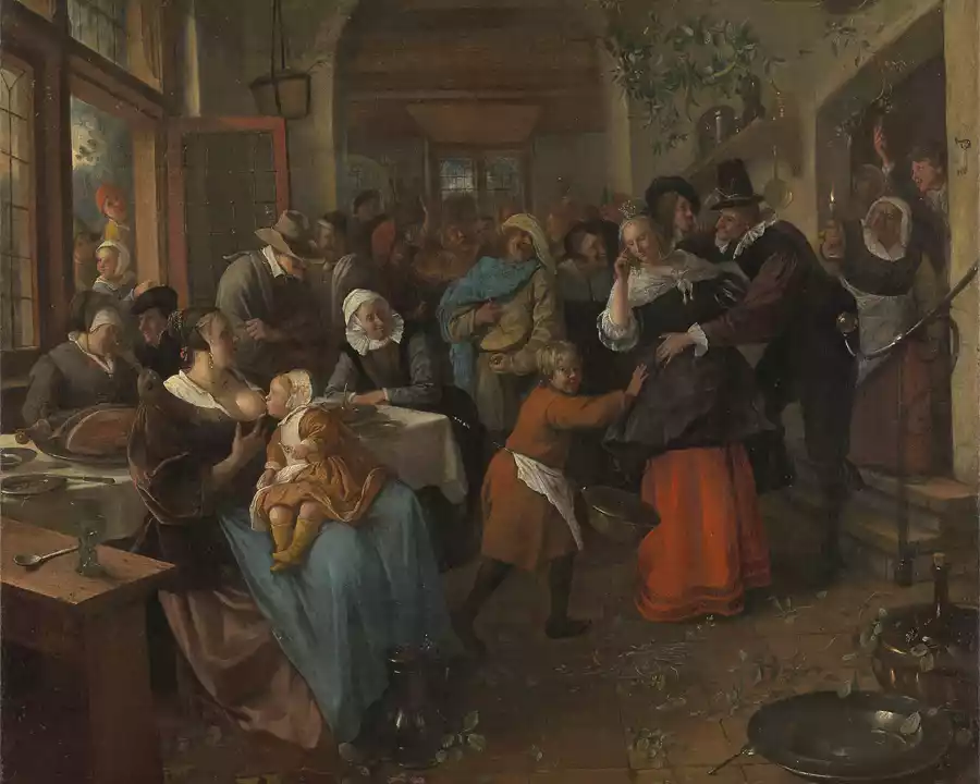 Reproducción de la obra 'Novio Engañado' de Jan Steen.