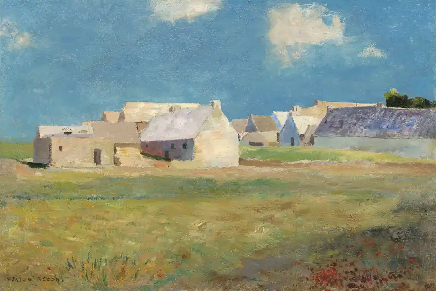 Pueblo Bretón, obra de Odilon Redon, reproducción en papel o lienzo.