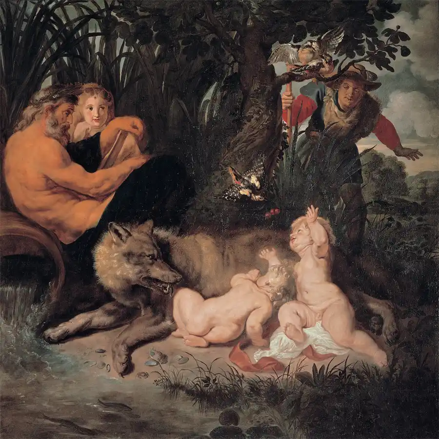 Reproducción de la obra 'Rómulo y Remo' de Rubens.