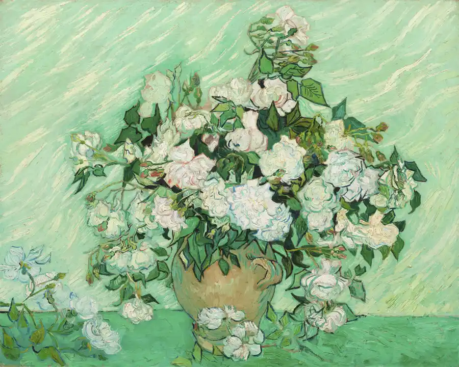 Reproducción de Jarrón con Rosas Rosadas de Vincent van Gogh.