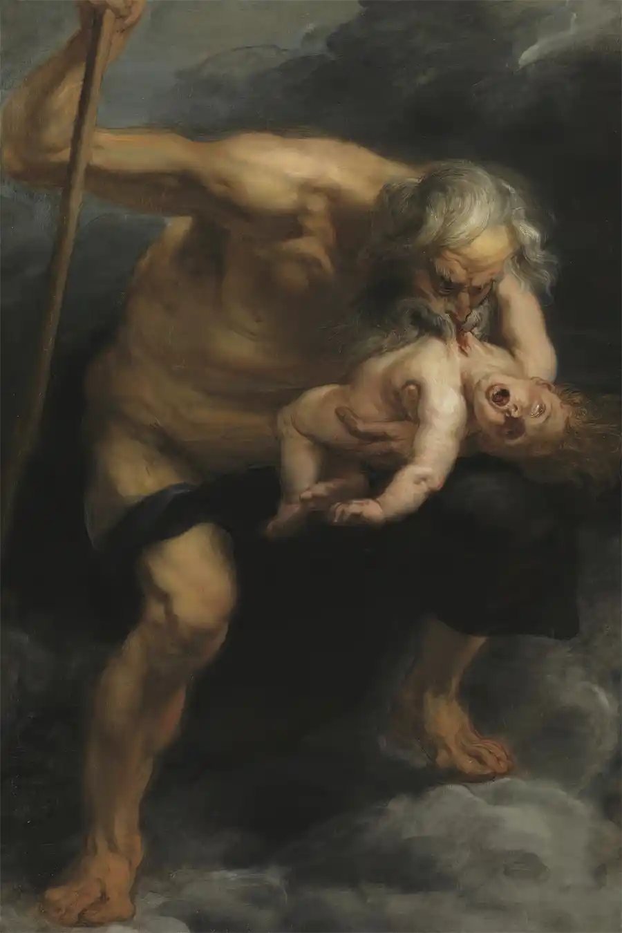 Reproducción de Saturno de Peter Paul Rubens en papel y lienzo.