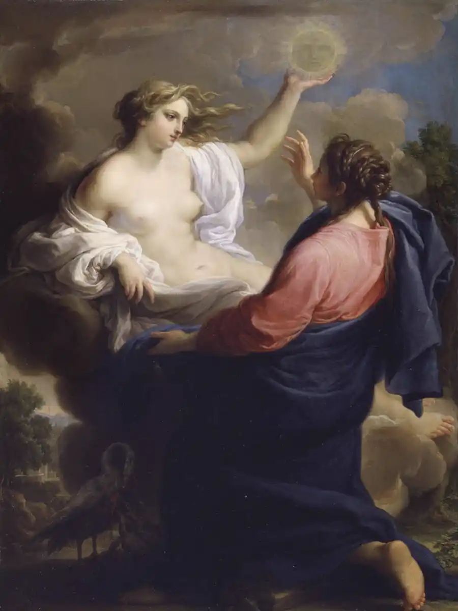 Reproducción de la obra 'La Vérité Et La Pitié' de Pompeo Batoni.