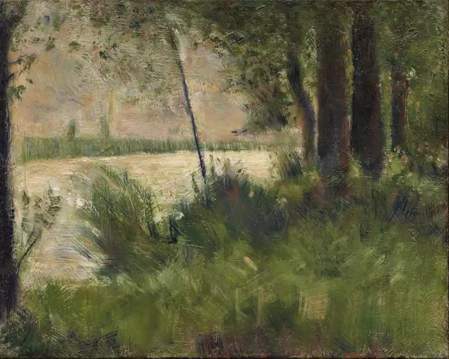 Reproduction de Bord de rivière herbeux de Georges Seurat