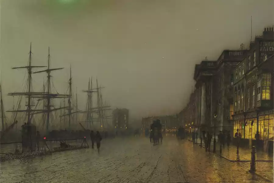 Canny Glasgow par John Atkinson Grimshaw, vue urbaine impressionniste.