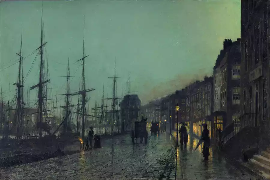 Reproduction de 'Expédition sur le Clyde' de John Atkinson Grimshaw