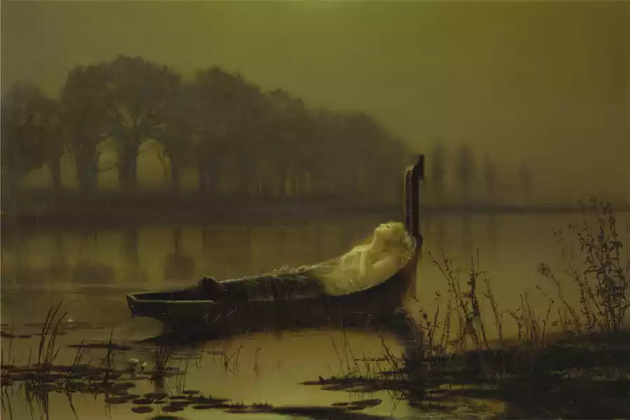 Reproduction de La Dame de Shalott de John Atkinson Grimshaw