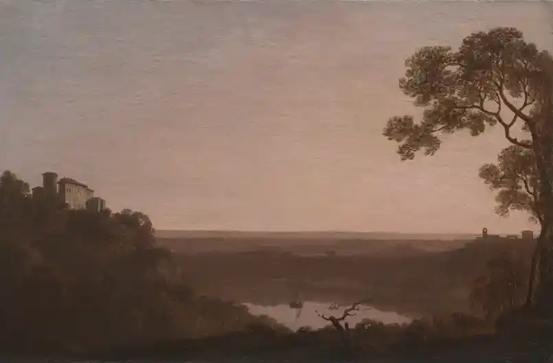 Peinture du Lac Nemi par Joseph Wright