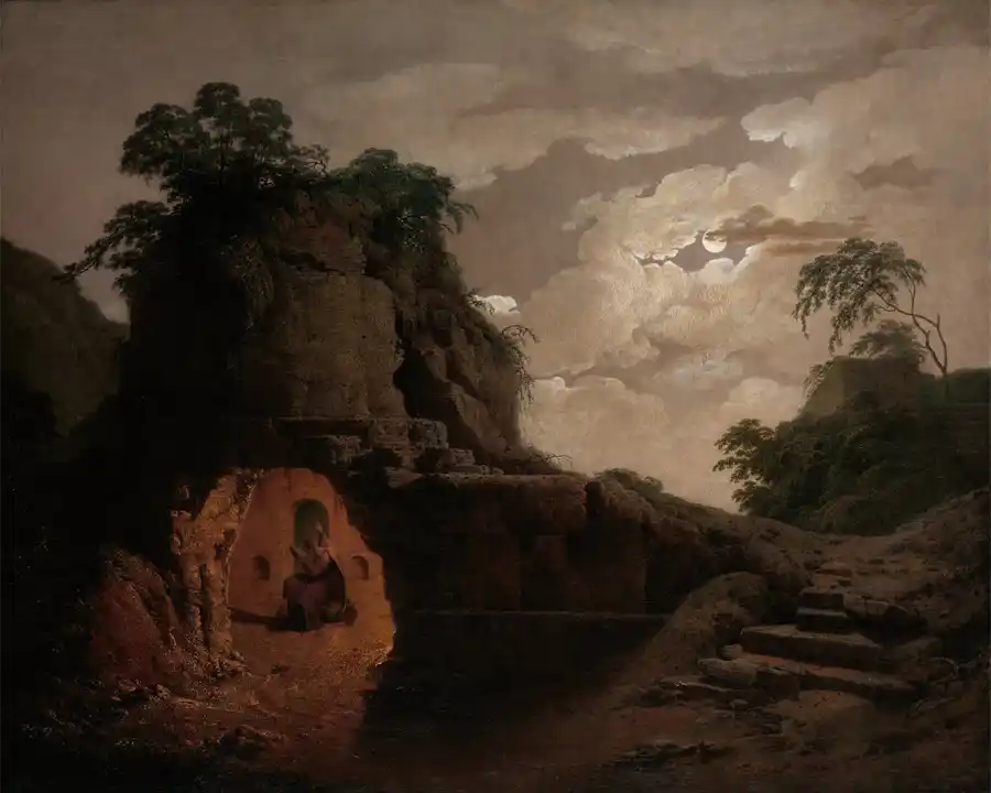 Reproduction de La Tombe de Virgile, œuvre de Joseph Wright.