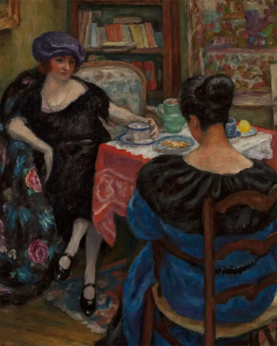 Reproduction de Une tasse de thé (Visite) de Józef Pankiewicz