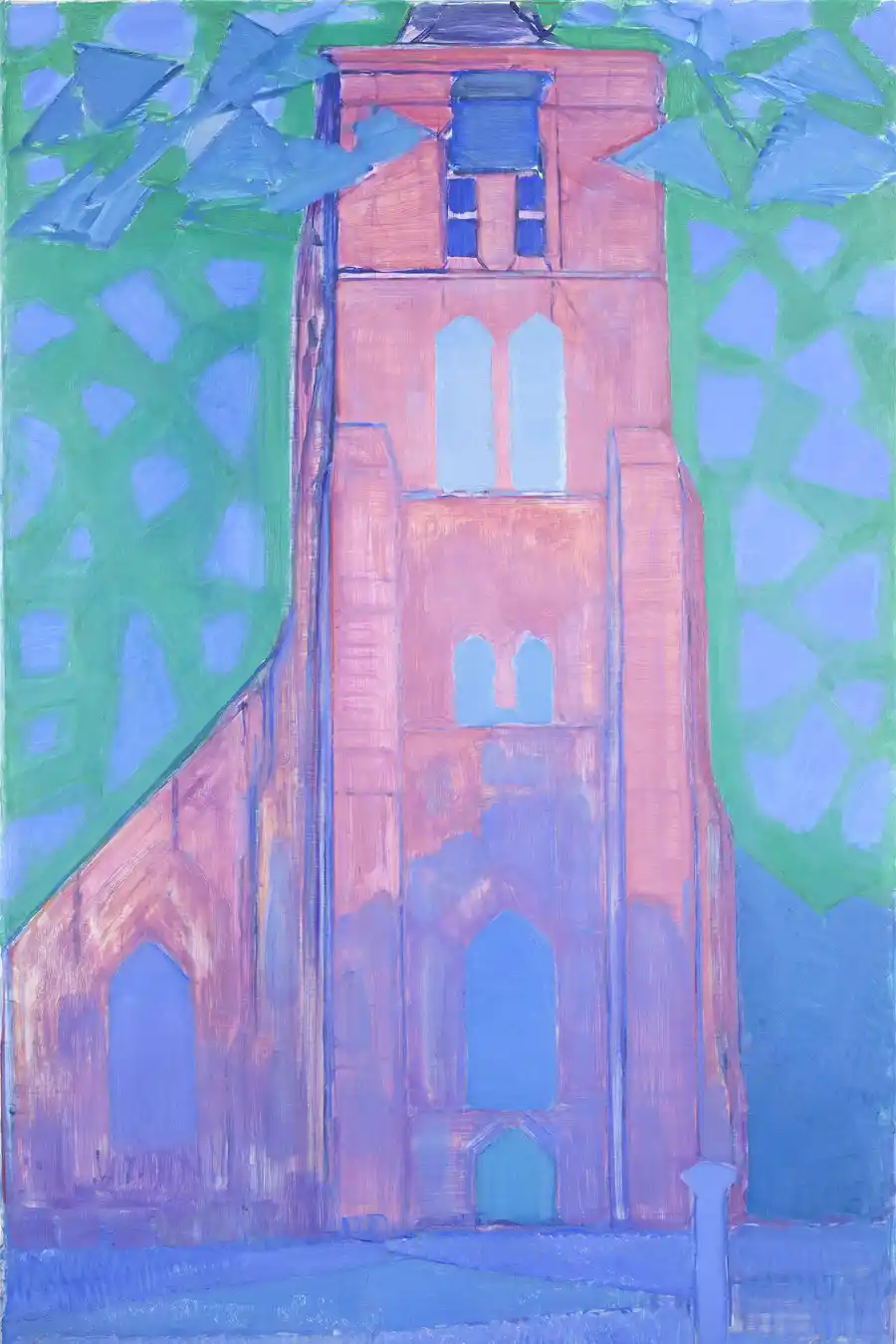 Reproduction de la Tour de l'église à Domburg de Piet Mondrian