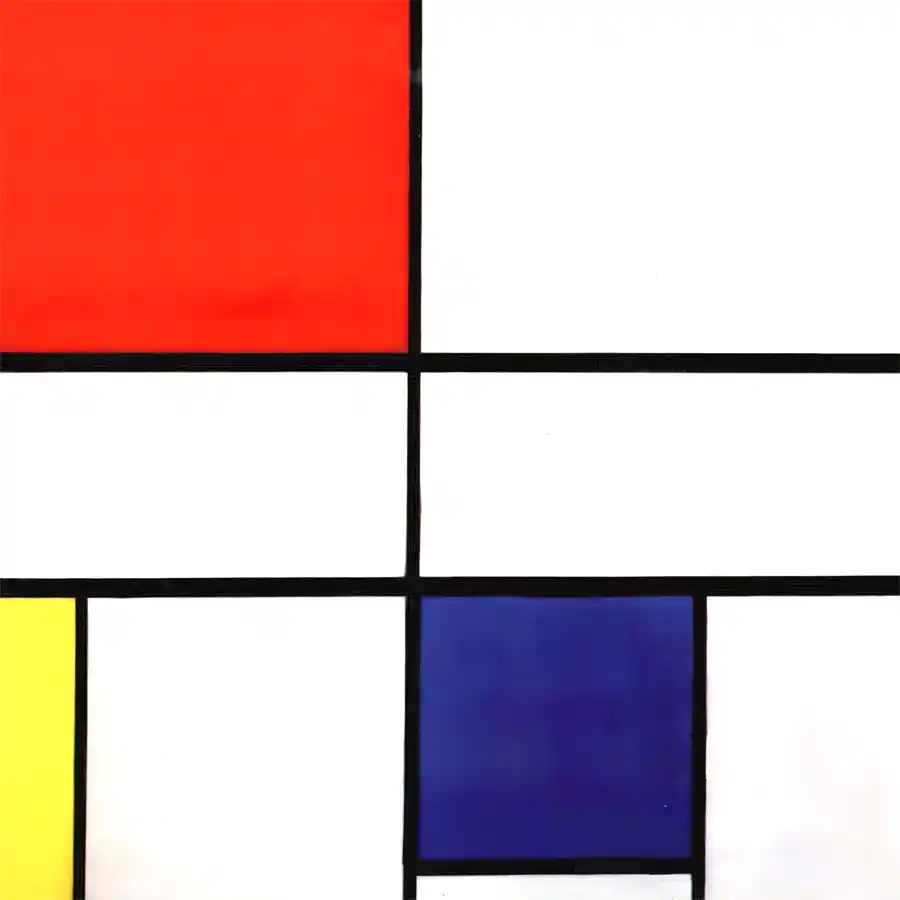 Reproduction de l'œuvre de Piet Mondrian, Composition C (No. III) avec Rouge, Jaune et Bleu