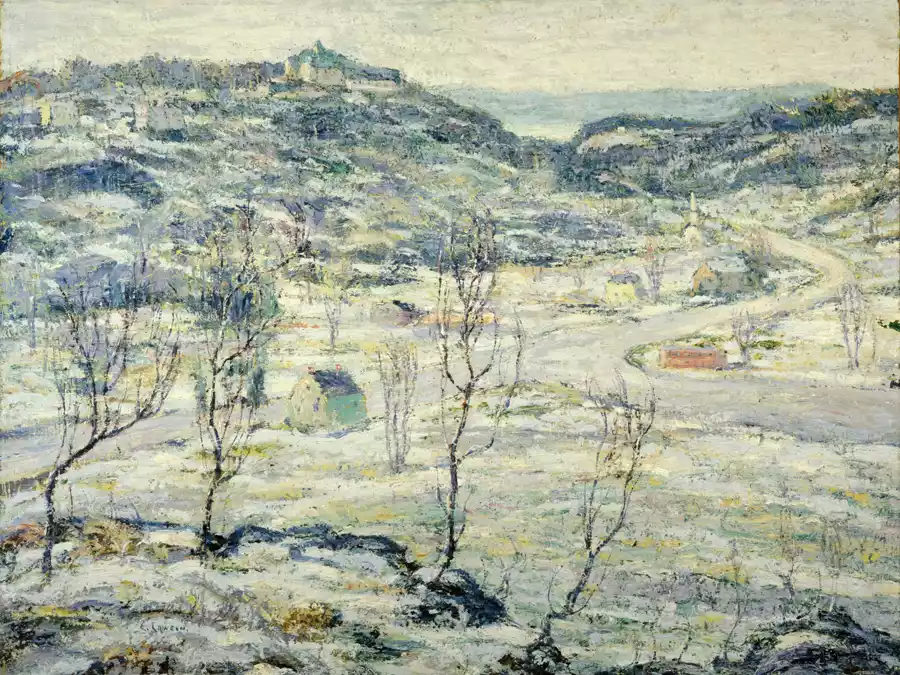 Riproduzione dell'opera Valle di Harlem, Inverno di Ernest Lawson.