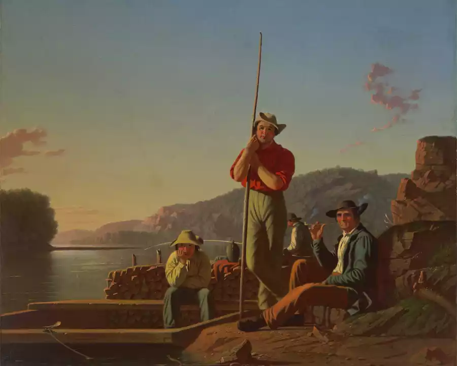 Riproduzione de 'La Barca di Legno' di George Caleb Bingham.