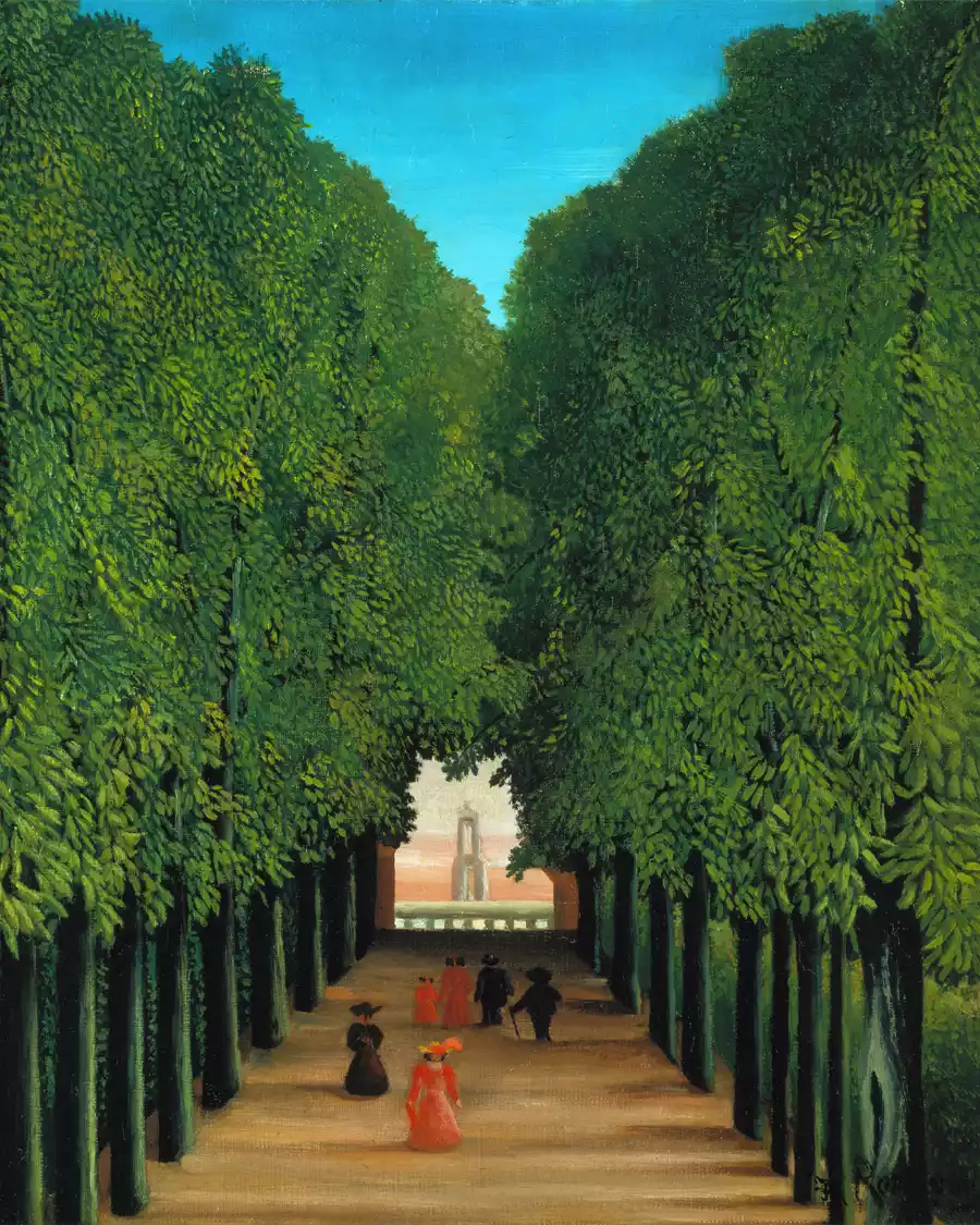 Viale nel Parco di Saint Cloud di Henri Rousseau, un'opera d'arte Naïve.