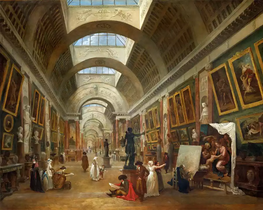 Progetto di allestimento della Grande Galleria del Louvre di Hubert Robert.