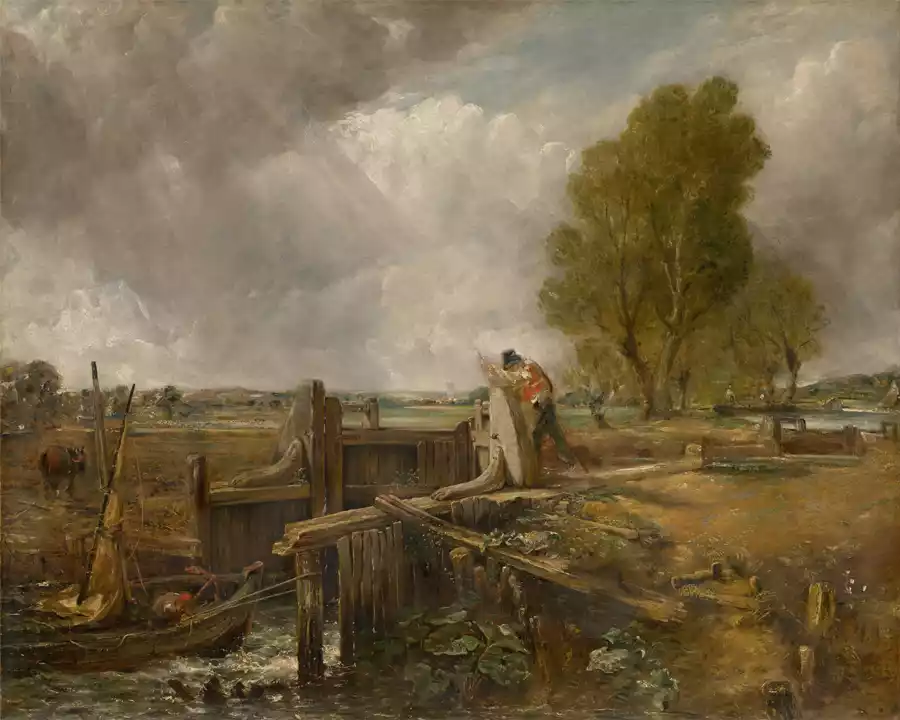Riproduzione su tela di Una Barca allo Scolo di John Constable.