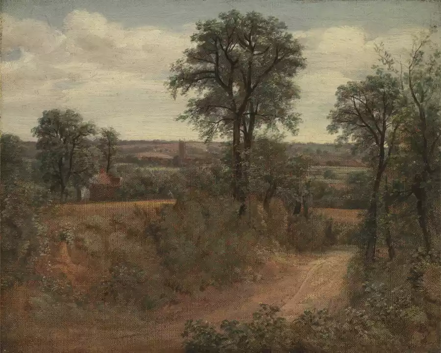 Riproduzione di Un Viale vicino a Dedham di John Constable.