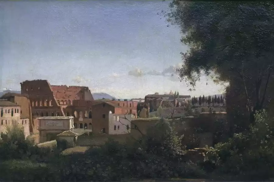 Riproduzione di Un Sentiero in Ascesa di Camille Corot.