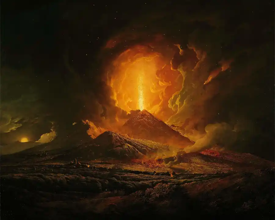 Riproduzione di Un'Eruzione del Vesuvio vista da Portici