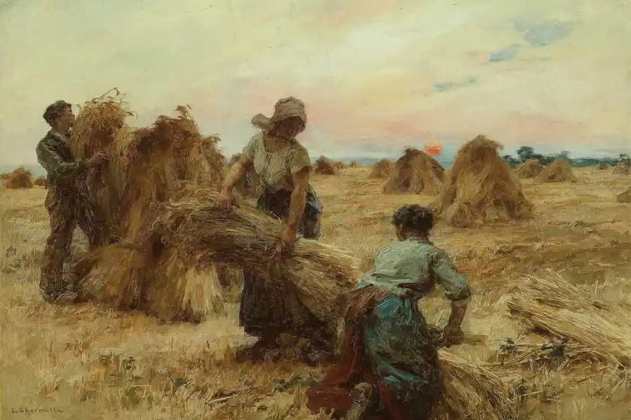 I Raccolti di Léon Augustin Lhermitte, scena di lavoro agricolo.